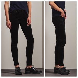 AG Adriano Goldschmied Velvet Skinny Legging Pants Black Size 25